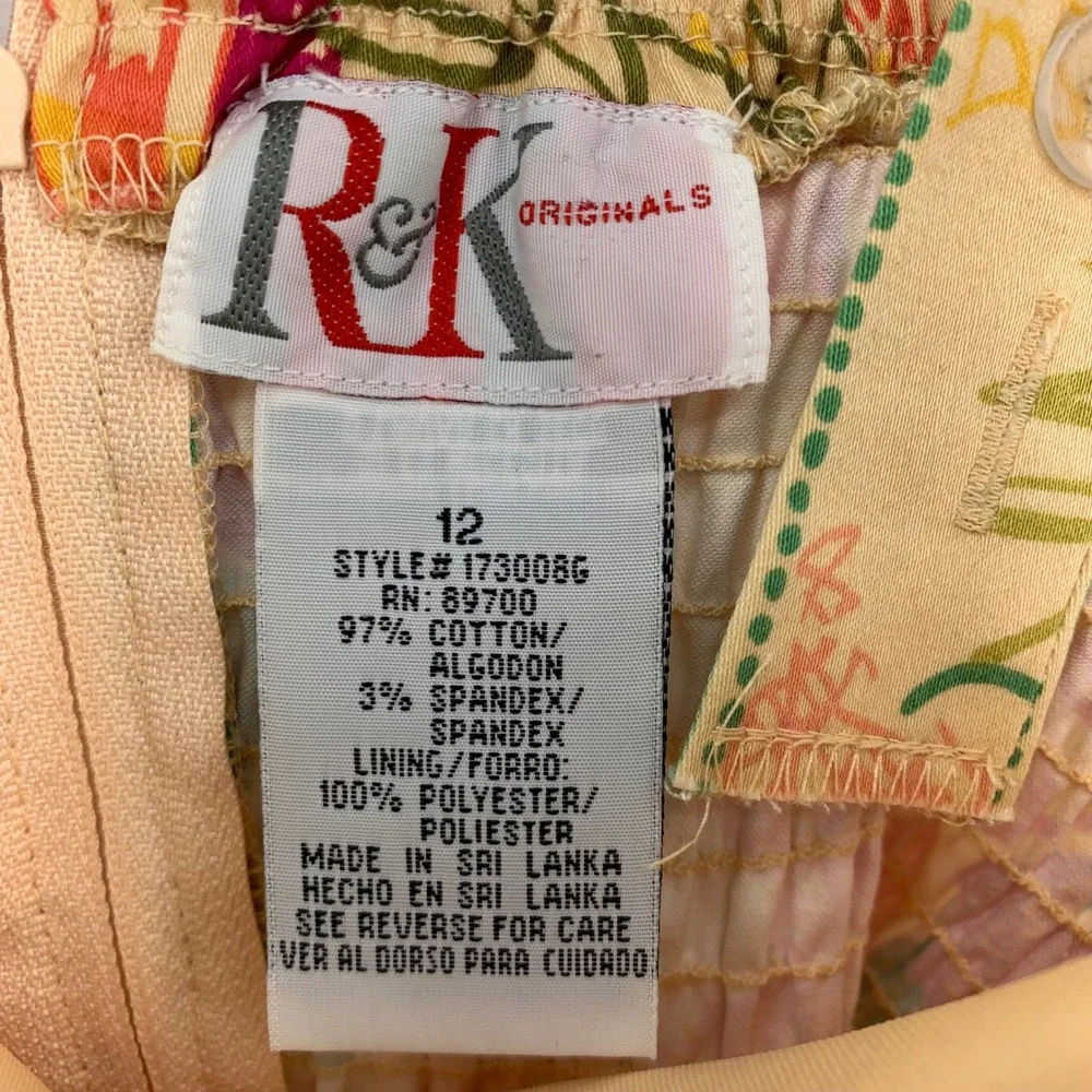 R&K Originals Womens 12 Tropical Floral Tiered Sun Dress Y2K 90s Resortwear